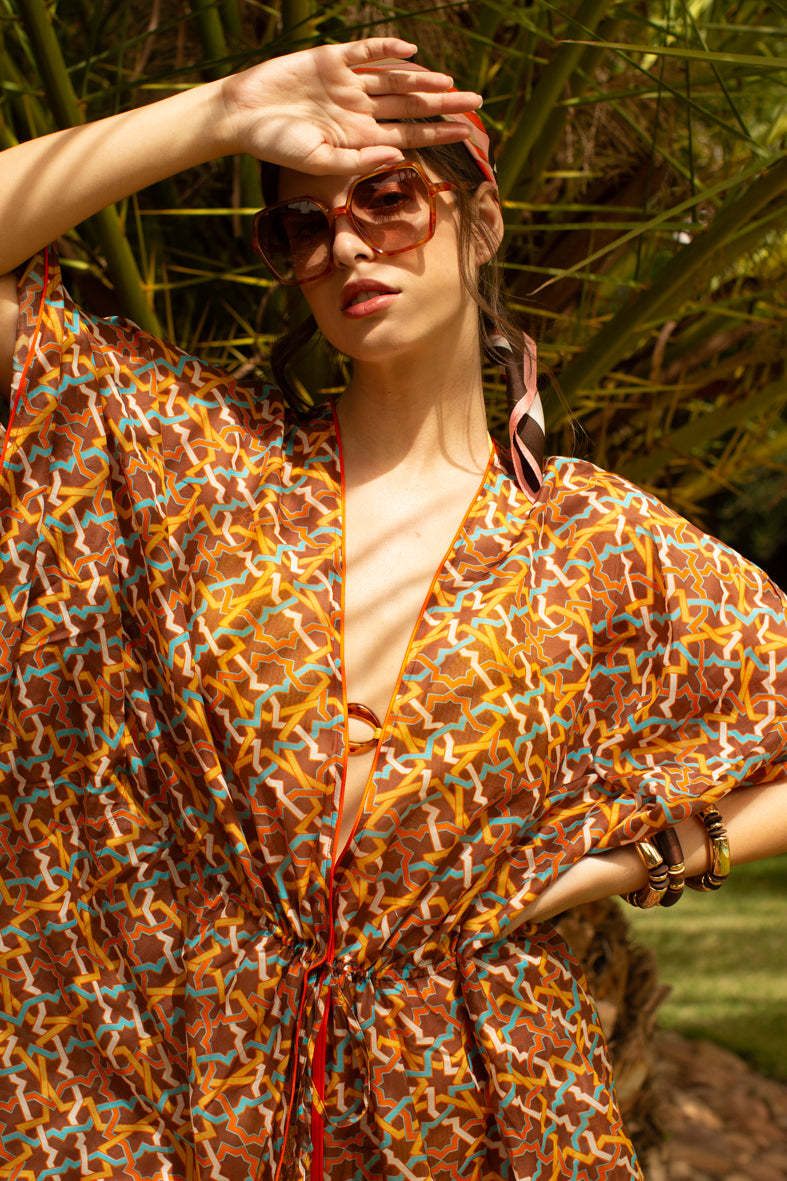 Beach Kimono - Amalfitana Chocolate