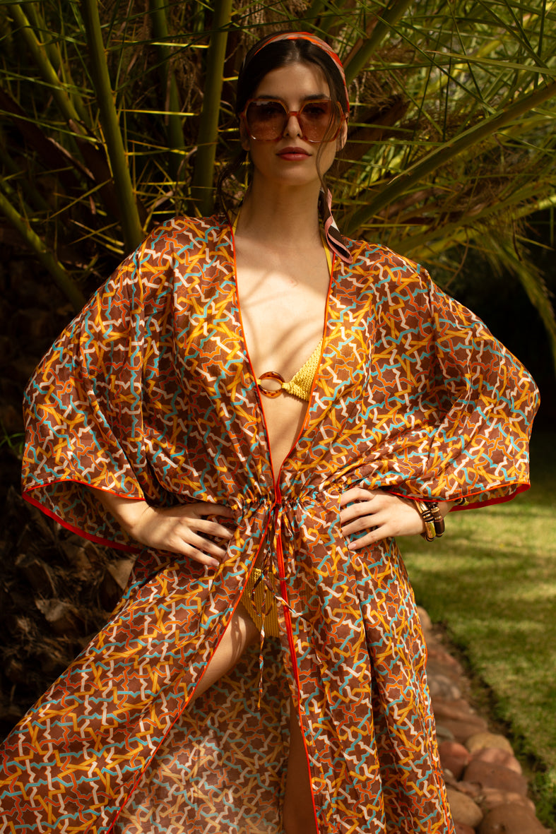 Beach Kimono - Amalfitana Chocolate